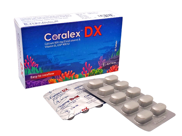 Coralex DX (30 Pcs) 600 mg+400 iu